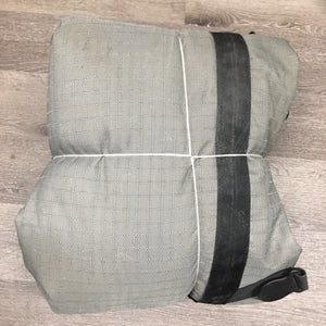 Hvy Winter Blanket, detach neck, 2 legs *gc/fair, mnr wpf, dirt, hair, faded, mnr rubs, threads, stains, torn bind. & fleece
