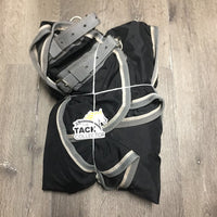 Hi Neck Rain Sheet, 1 leg *vgc, 0 wpf, hair, dirt, mnr snags, threads, rubs, faded, holes