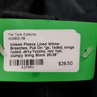 Fleece Lined Winter Breeches, Pull On *gc, faded, snags, faded, dirty?stains, mnr hair, clumpy lining
