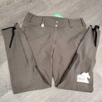 Euro Seat Breeches *gc/fair, threads, v.torn ankle binding, mnr faded, seam puckers, older
