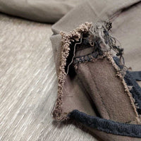 Euro Seat Breeches *gc/fair, threads, v.torn ankle binding, mnr faded, seam puckers, older
