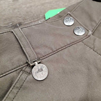 Euro Seat Breeches *gc/fair, threads, v.torn ankle binding, mnr faded, seam puckers, older

