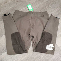 Euro Seat Breeches *gc/fair, threads, v.torn ankle binding, mnr faded, seam puckers, older

