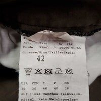 Euro Seat Breeches *gc/fair, threads, v.torn ankle binding, mnr faded, seam puckers, older
