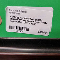 Running Horses Photograph, Matted, Wood Frame *vgc, dusty