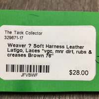 Soft Harness Leather Latigo, Laces *vgc, mnr dirt, rubs & creases