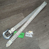 Leather Western Bling Belt, Bling Buckle *like new/xc, mnr scuffs & scratches
