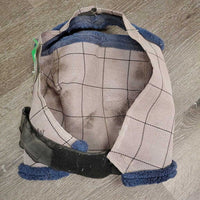 Hard Mesh Fly Mask *fair, torn edge & velcro, dirty, faded, threads, clumpy, stretched els
