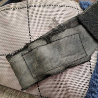Hard Mesh Fly Mask *fair, torn edge & velcro, dirty, faded, threads, clumpy, stretched els
