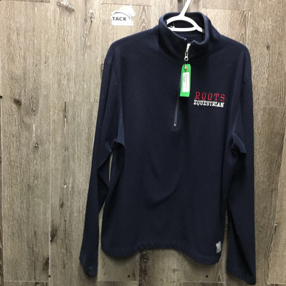 Fleece Sweater, 1/4 Zip Up *gc, mnr hair, clumpy & rubs, older