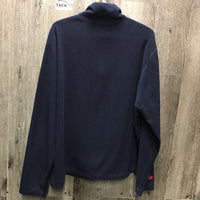 Fleece Sweater, 1/4 Zip Up *gc, mnr hair, clumpy & rubs, older