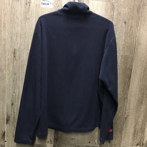 Fleece Sweater, 1/4 Zip Up *gc, mnr hair, clumpy & rubs, older
