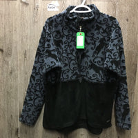 Hvy Fleece Sweater - Pull Over Jacket, 1/2 Zip Up *gc, mnr hair & clumpy, older
