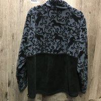 Hvy Fleece Sweater - Pull Over Jacket, 1/2 Zip Up *gc, mnr hair & clumpy, older