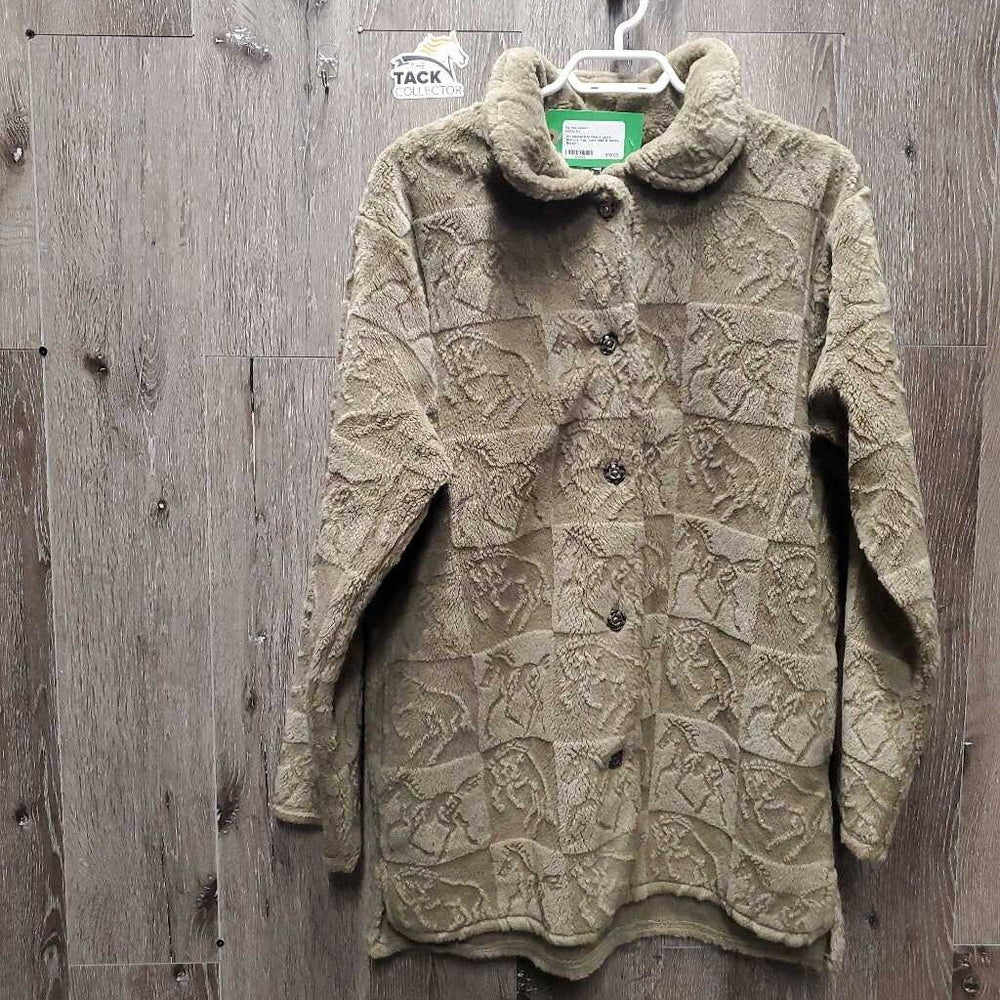 Hvy Fleece Jacket, Buttons *vgc, v.mnr rubs & clumpy