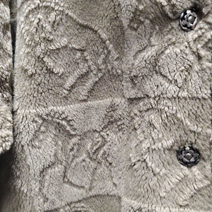 Hvy Fleece Jacket, Buttons *vgc, v.mnr rubs & clumpy