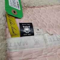 Sheepskin Quilt Half Pad, rolled edges *gc, tear, mnr hair, dirt, clumpy, stains, rubs
