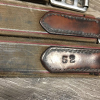 Anatomical Leather Girth, 2x els, 3x D's *gc/fair, rubs, faded, stains, frayed nylon, unstitched, clean, deep creases