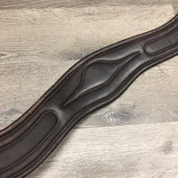 Anatomical Leather Girth, 2x els, 3x D's *gc/fair, rubs, faded, stains, frayed nylon, unstitched, clean, deep creases