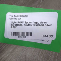 Light POW Spurs *vgc, clean, scratches, scuffs, widened
