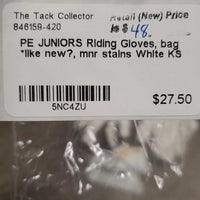 JUNIORS Riding Gloves, bag *like new?, mnr stains
