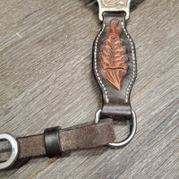 Tooled Western Leather Breastcollar, bling *gc, dirty, rubs, faded & chewed edges
