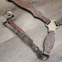 Tooled Western Leather Breastcollar, bling *gc, dirty, rubs, faded & chewed edges
