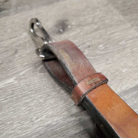 Narrow Leather Breastcollar, bling, alligator skin, snap *gc, v.dirty, rusty, m,nr stains
