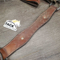 Narrow Leather Breastcollar, bling, alligator skin, snap *gc, v.dirty, rusty, m,nr stains
