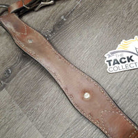 Narrow Leather Breastcollar, bling, alligator skin, snap *gc, v.dirty, rusty, m,nr stains
