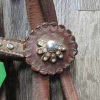 WesternBling Headstall, bling, Conchos *gc, stains, xholes, rubs, dirty, broken bling, scrapes
