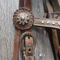 WesternBling Headstall, bling, Conchos *gc, stains, xholes, rubs, dirty, broken bling, scrapes
