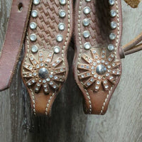 WesternBling Headstall, bling, Conchos *gc, stains, xholes, rubs, dirty, broken bling, scrapes
