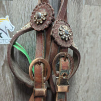 WesternBling Headstall, bling, Conchos *gc, stains, xholes, rubs, dirty, broken bling, scrapes
