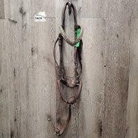 Rsd FS Padded Monocrown Bridle, flash, bling, snaps *gc/vgc, mismatched, clean, stains, older, gunk/residue, v.loose keeper

