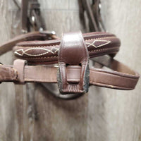 Rsd FS Padded Monocrown Bridle, flash, bling, snaps *gc/vgc, mismatched, clean, stains, older, gunk/residue, v.loose keeper