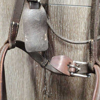 Rsd FS Padded Monocrown Bridle, flash, bling, snaps *gc/vgc, mismatched, clean, stains, older, gunk/residue, v.loose keeper
