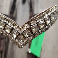 Rsd FS Padded Monocrown Bridle, flash, bling, snaps *gc/vgc, mismatched, clean, stains, older, gunk/residue, v.loose keeper
