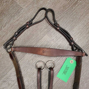 Rsd Leather & Elastic Breastplate, Running Martingale Attachment *gc, dirty, marker, rubs, faded, scrapes, stains
