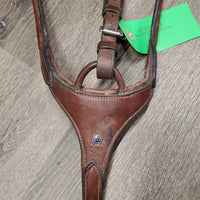 Rsd Leather & Elastic Breastplate, Running Martingale Attachment *gc, dirty, marker, rubs, faded, scrapes, stains
