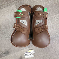 Open Front & Hind Boots, tabs *gc/fair, clean, rubs, pilly, residue, mnr hair, v.torn edges
