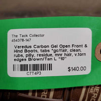 Open Front & Hind Boots, tabs *gc/fair, clean, rubs, pilly, residue, mnr hair, v.torn edges
