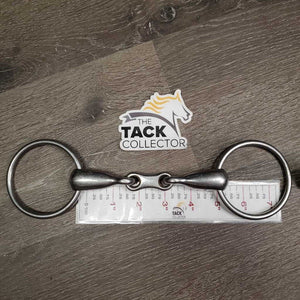 Thick Hvy French Link Loose Ring Bit, flat center bar *gc, clean, older, stains, residue, scratches
