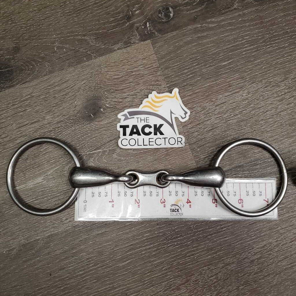 Thick Hvy French Link Loose Ring Bit, flat center bar *gc, clean, older, stains, residue, scratches