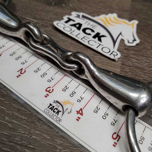 Thick Hvy French Link Loose Ring Bit, flat center bar *gc, clean, older, stains, residue, scratches