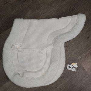 Fleece Waffle Weave Fitted Hunter Saddle Pad *gc, puckers, clumpy, pilly, mnr stains, hair, pilly, clumpy, threads, dingy