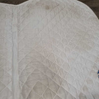Thin Quilt Jumper Saddle Pad, "Superman" *gc, pilly, mnr stains, dingy, threads, rubs, undone stitching