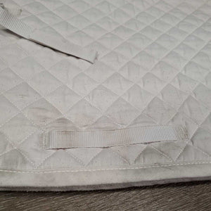 Thin Quilt Jumper Saddle Pad, "Superman" *gc, pilly, mnr stains, dingy, threads, rubs, undone stitching
