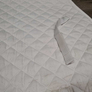 Thin Quilt Jumper Saddle Pad, "Superman" *gc, pilly, mnr stains, dingy, threads, rubs, undone stitching