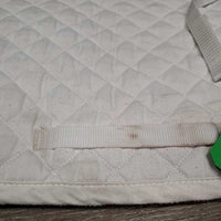 Thin Quilt Jumper Saddle Pad, "Superman" *gc, pilly, mnr stains, dingy, threads, rubs, undone stitching
